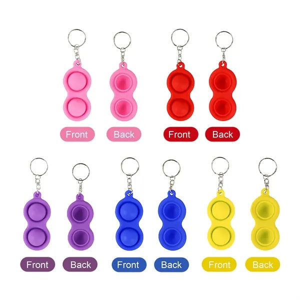 Silicone Two-Finger Bubble Keychain