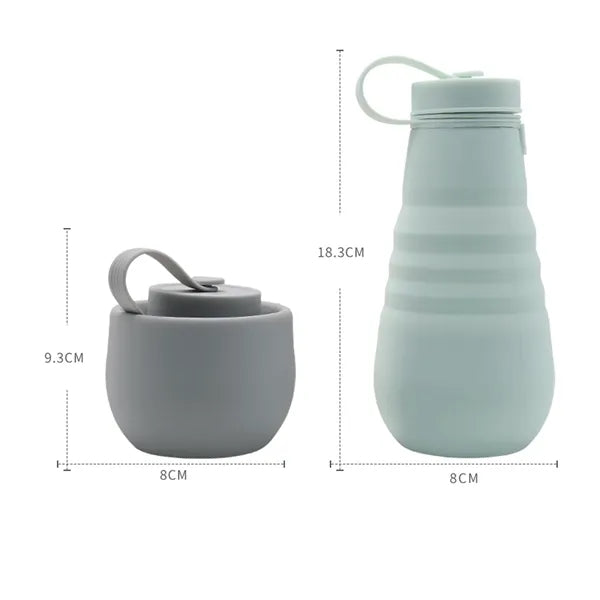 17 OZ Foldable Silicone Sports Water Bottle