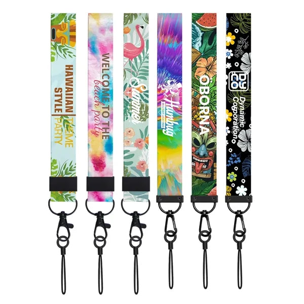 Polyester Wrist Strap Keychain With Metal Lobster Claw
