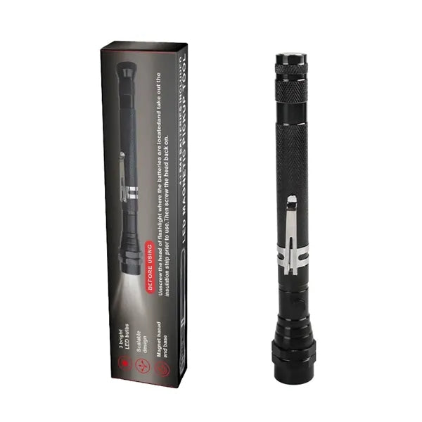 Magnetic Pickup Tool with LED Light Telescoping Flashlight
