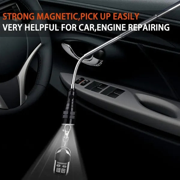 Magnetic Pickup Tool with LED Light Telescoping Flashlight