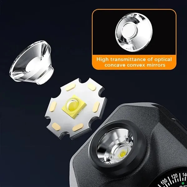 Rechargeable Wrist Torch Light with Compass USB Outdoor