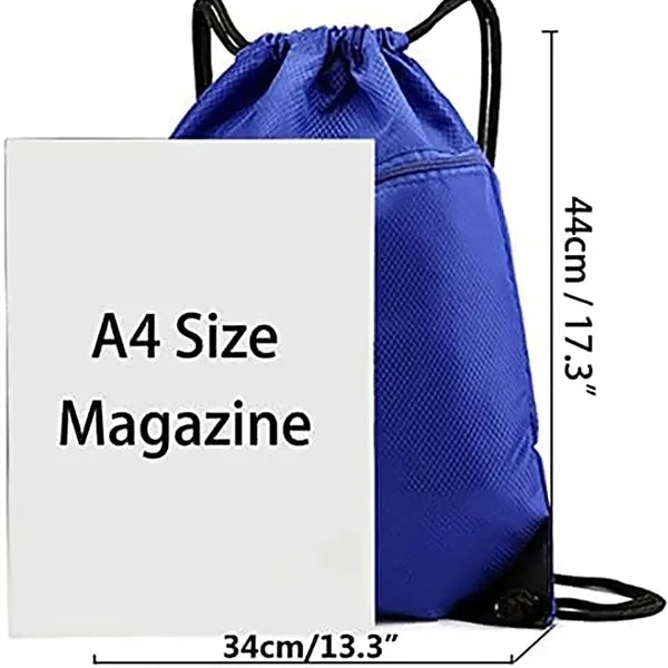 Drawstring Backpack Bag with Zipper Pocket