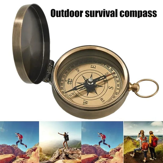 Pocket Watch Compass with Keyring Outdoor Survival Tool