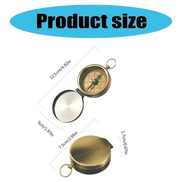Pocket Watch Compass with Keyring Outdoor Survival Tool