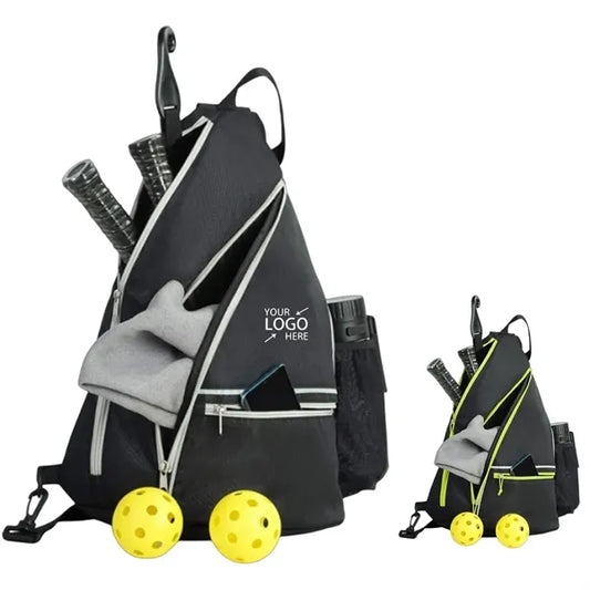 Pickleball Backpack Adjustable Sling Bag with Fence Hook