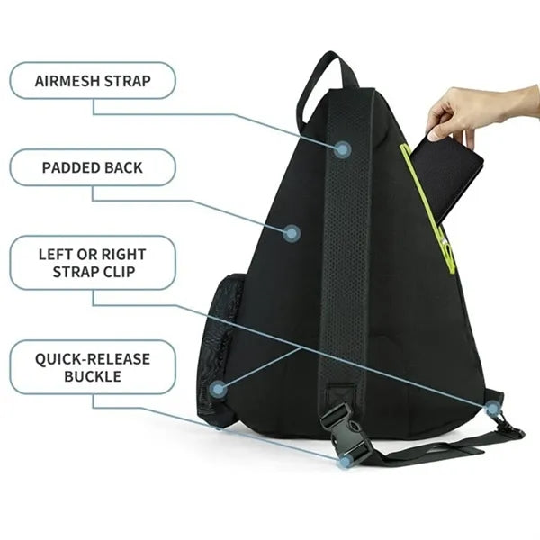 Pickleball Backpack Adjustable Sling Bag with Fence Hook