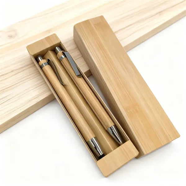 Bamboo Ballpoint Pen Set with Gift Box