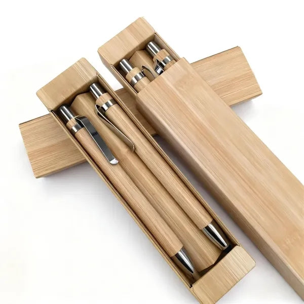 Bamboo Ballpoint Pen Set with Gift Box