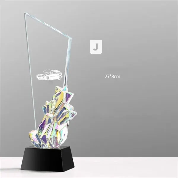 Colorful Custom Crystal Award Glass Appreciation Trophy