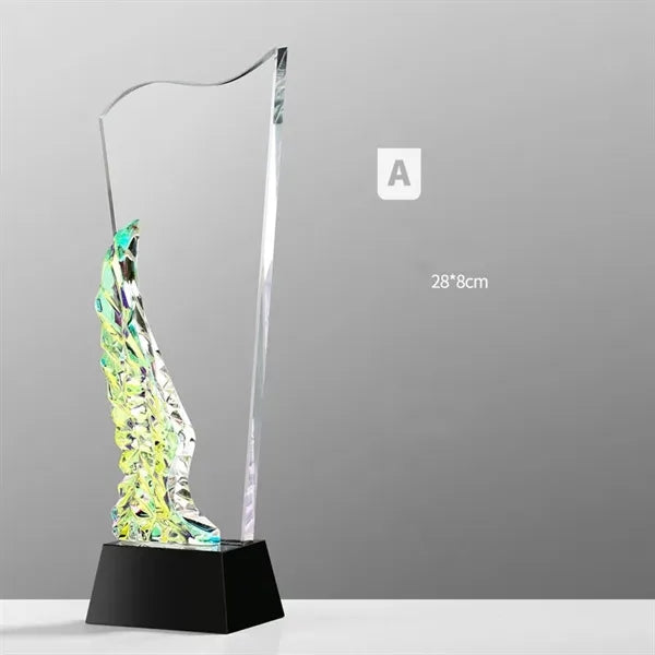 Colorful Custom Crystal Award Glass Appreciation Trophy