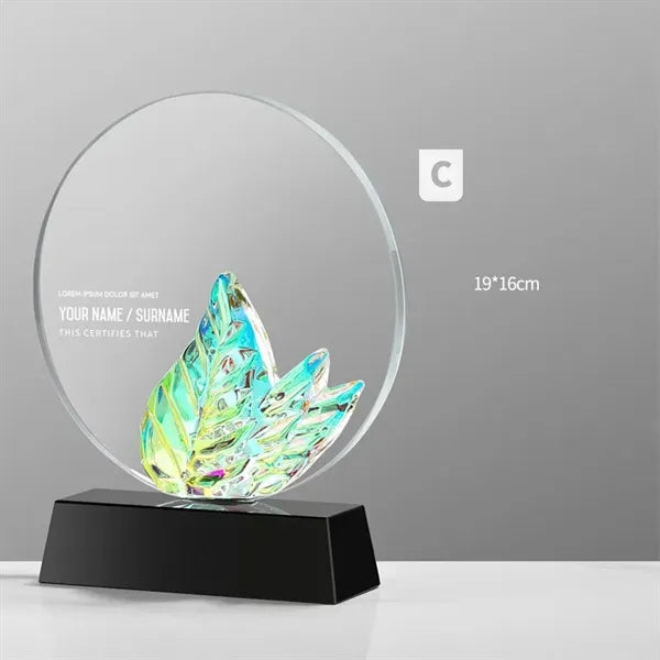 Colorful Custom Crystal Award Glass Appreciation Trophy
