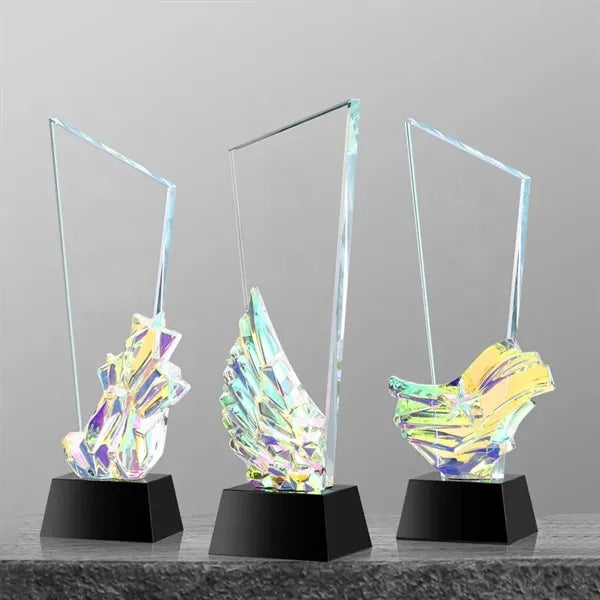 Colorful Custom Crystal Award Glass Appreciation Trophy