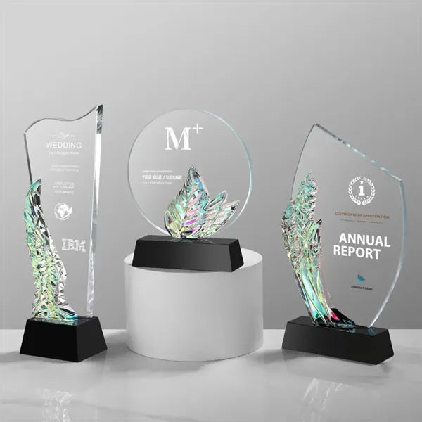 Colorful Custom Crystal Award Glass Appreciation Trophy