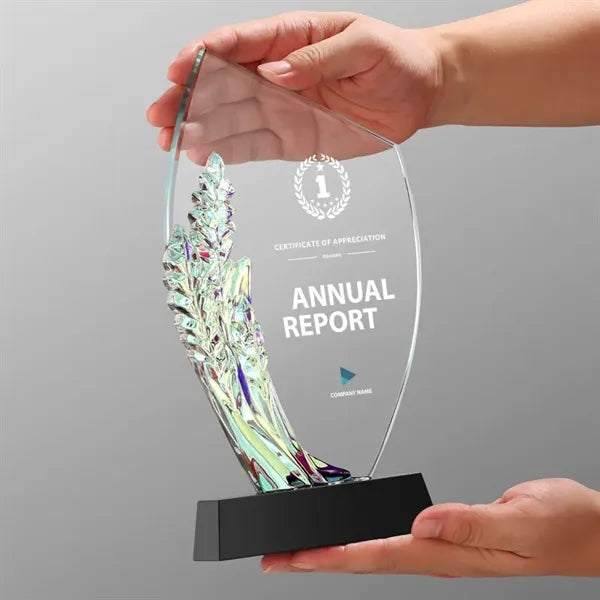 Colorful Custom Crystal Award Glass Appreciation Trophy