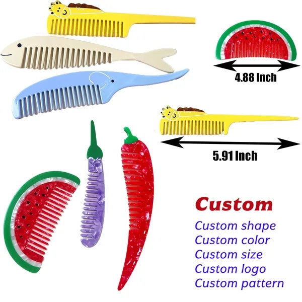 Women New Anti Static 5.91inch animal Acetate Comb