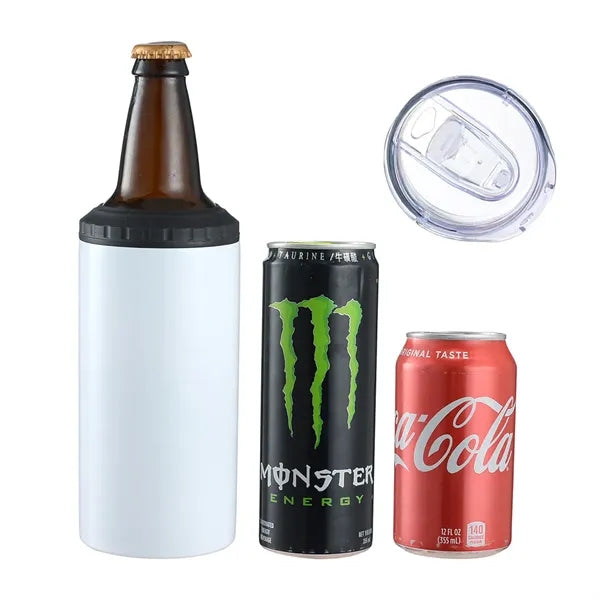 16oz Double Lid Stainless Steel Insulated Tumbler Can Cooler