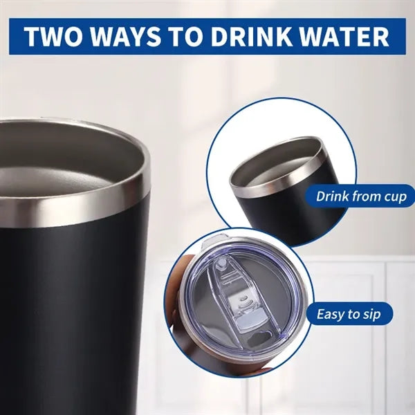 22oz Stainless Steel Tumbler with Slide Lid