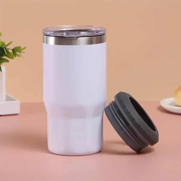 16oz Double Lid Stainless Steel Insulated Tumbler Can Cooler
