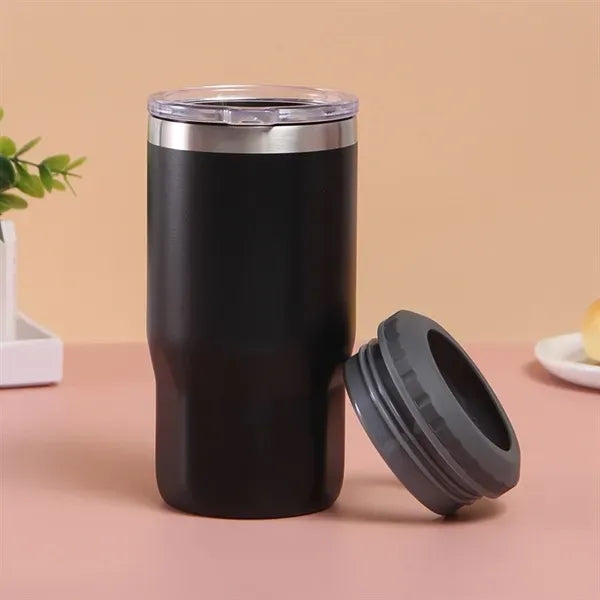 16oz Double Lid Stainless Steel Insulated Tumbler Can Cooler