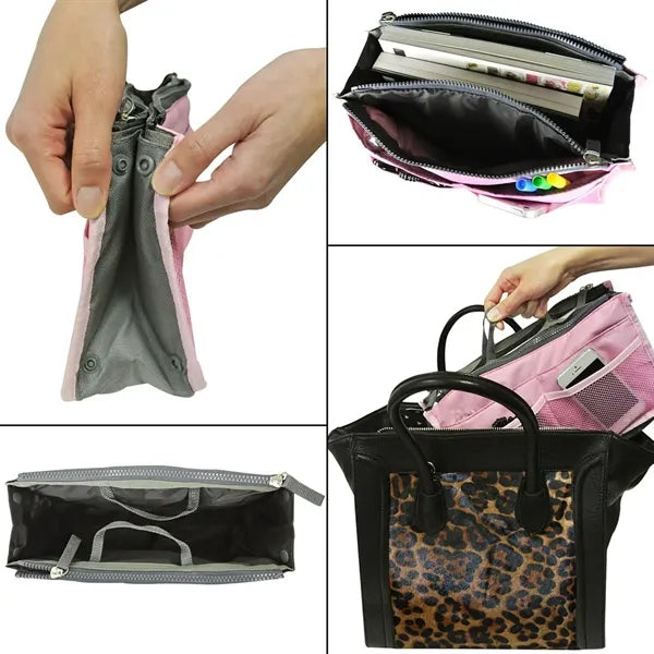 Multi Pocket Insert Organizer Bag With Handles