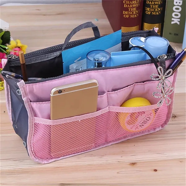 Multi Pocket Insert Organizer Bag With Handles