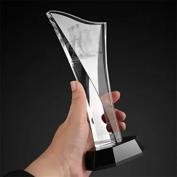 Engraved Custom Crystal Award Glass Appreciation Trophy