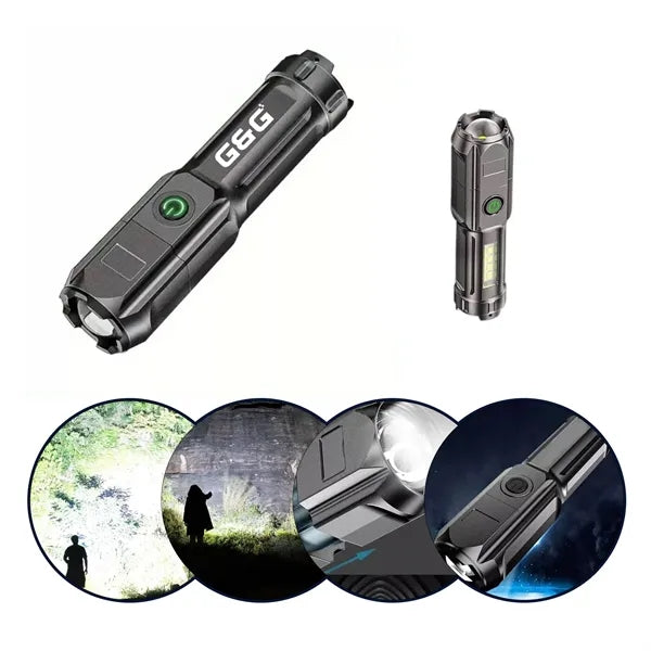 Rechargeable Zoomable LED Flashlight
