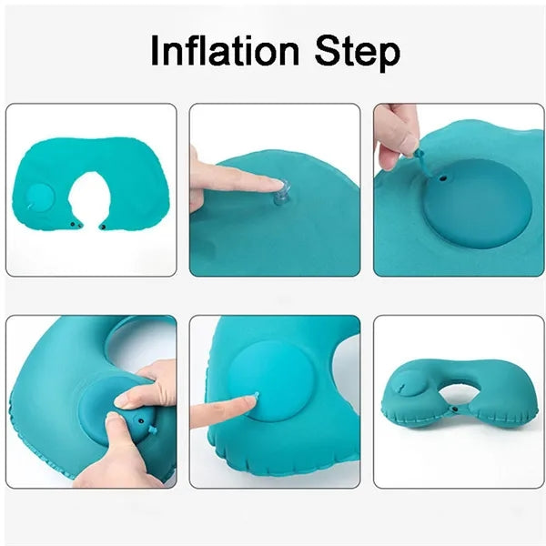 PVC Flocked U-Shaped Neck Pillow - Travel Cushion