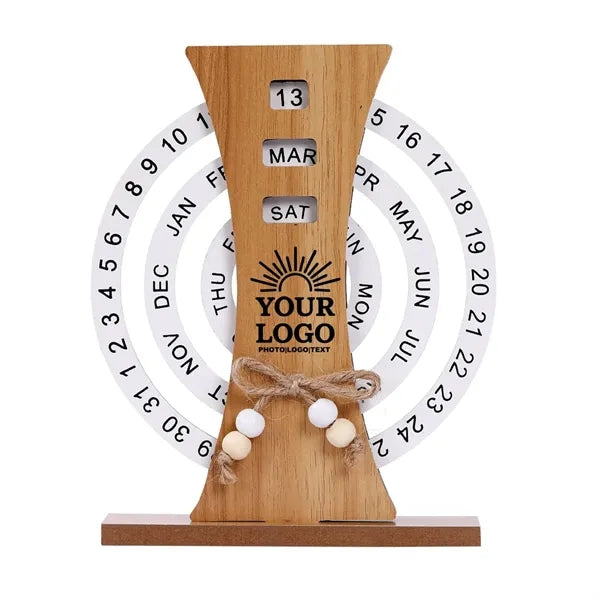 Desk Calendars Rotatable Wooden Perpetual
