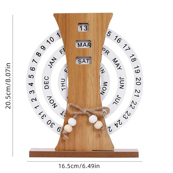 Desk Calendars Rotatable Wooden Perpetual