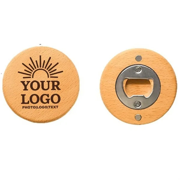 Engraved Wooden Fridge Magnet Beer Bottle