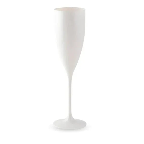 6 oz White Plastic Champagne Glasses