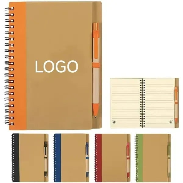 Environmental Friendly Spiral Notebook With Pen