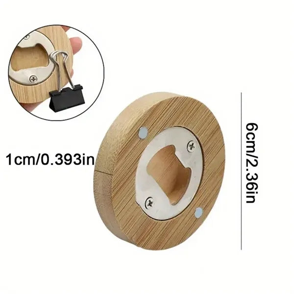 Engraved Wooden Fridge Magnet Beer Bottle