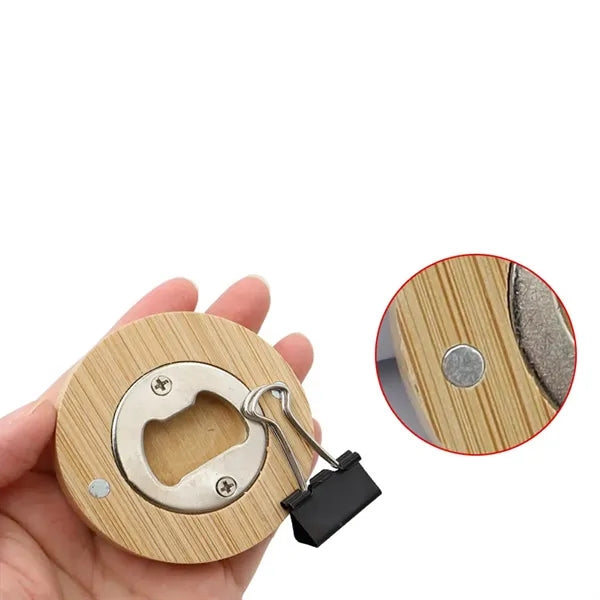 Engraved Wooden Fridge Magnet Beer Bottle