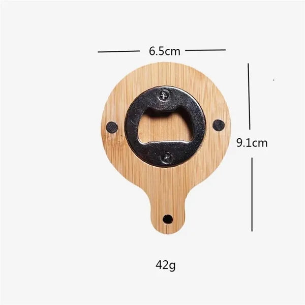 Engraved Wooden Fridge Magnet Beer Bottle