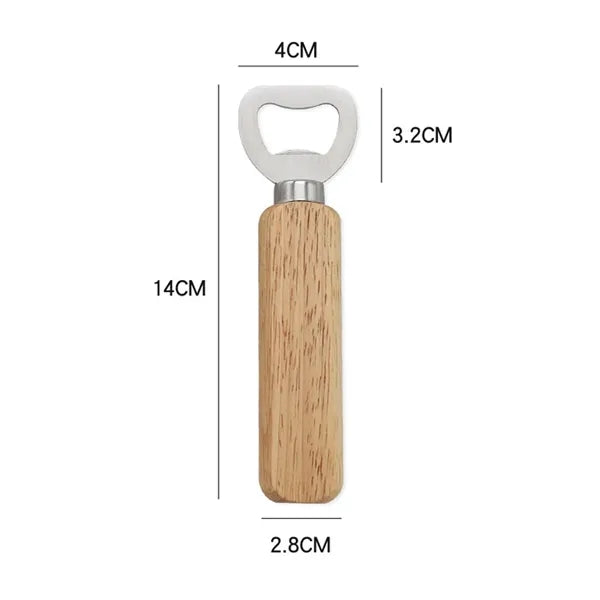 Engraved Wooden Fridge Magnet Beer Bottle