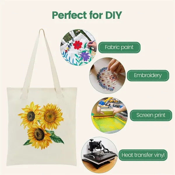 Lightweight Natural Cotton Canvas Tote Bags