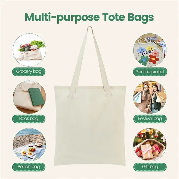 Lightweight Natural Cotton Canvas Tote Bags