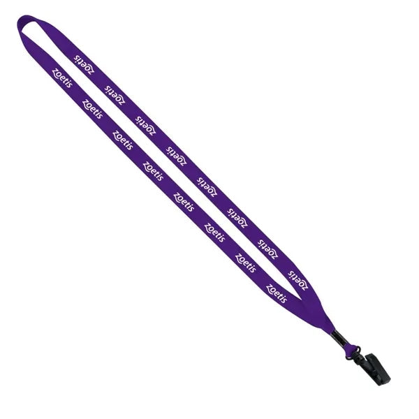 1/2" Polyester Lanyard with Plastic Bulldog Clip