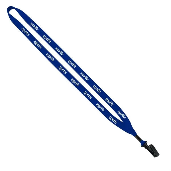 1/2" Polyester Lanyard with Plastic Bulldog Clip