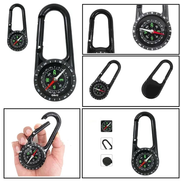 Zinc Alloy Carabiner Compass
