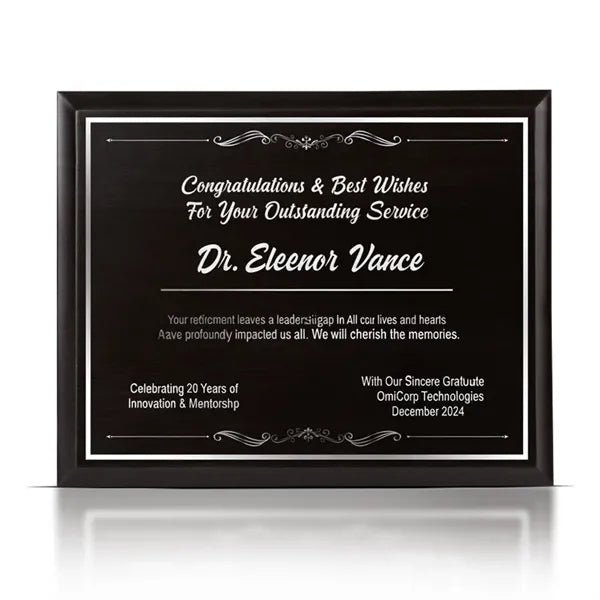 Wood Award Plaque for Recognition