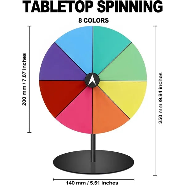 8 Inch Tabletop Prize Wheel & Roulette
