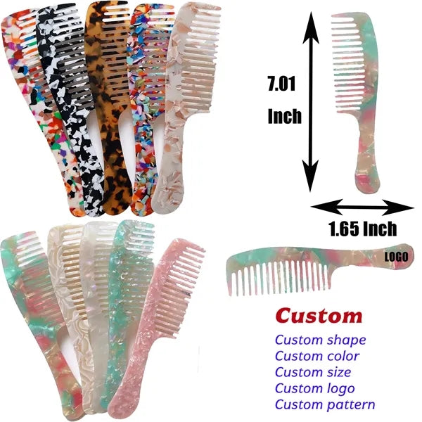 Women Anti Static7.01inch Acetate Comb