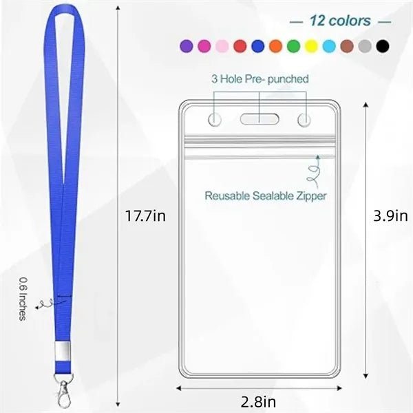 Polyster Work ID Card Holder Lanyard Set