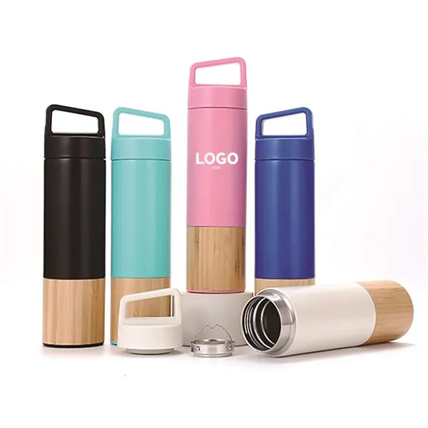20Oz. Bamboo- Wrapped Insulated Bottle