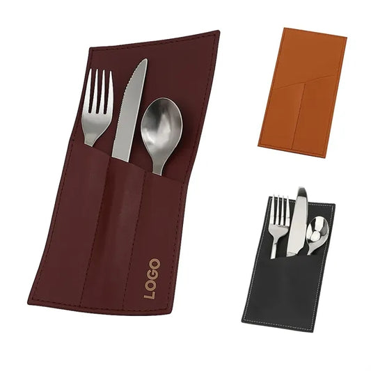 Leather Cutlery Sleeve Utensil