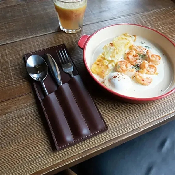 Leather Cutlery Sleeve Utensil